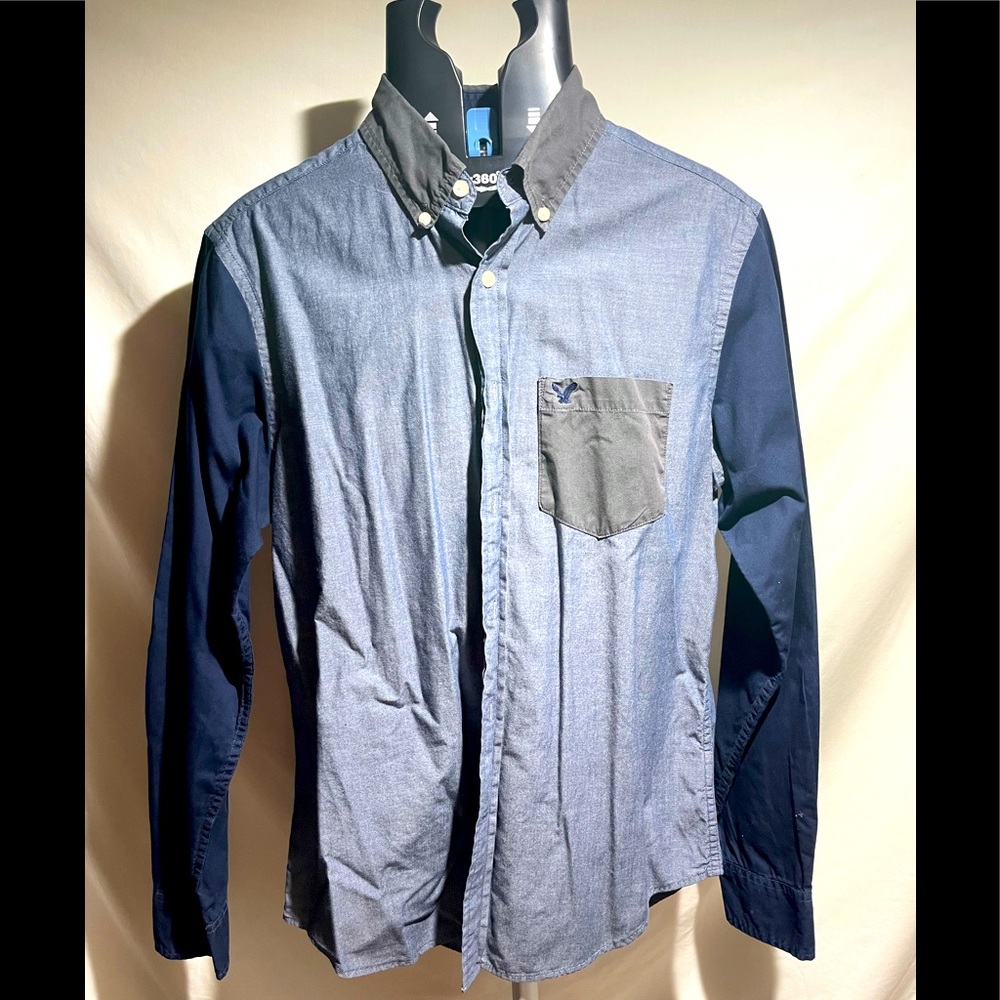 Hollister Men S Dark Gray Blue Long Sleeve